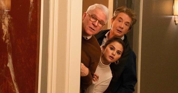 Steve Martin, Martin Short, and Selena Gomez in o<em></em>nly Murders in the Building